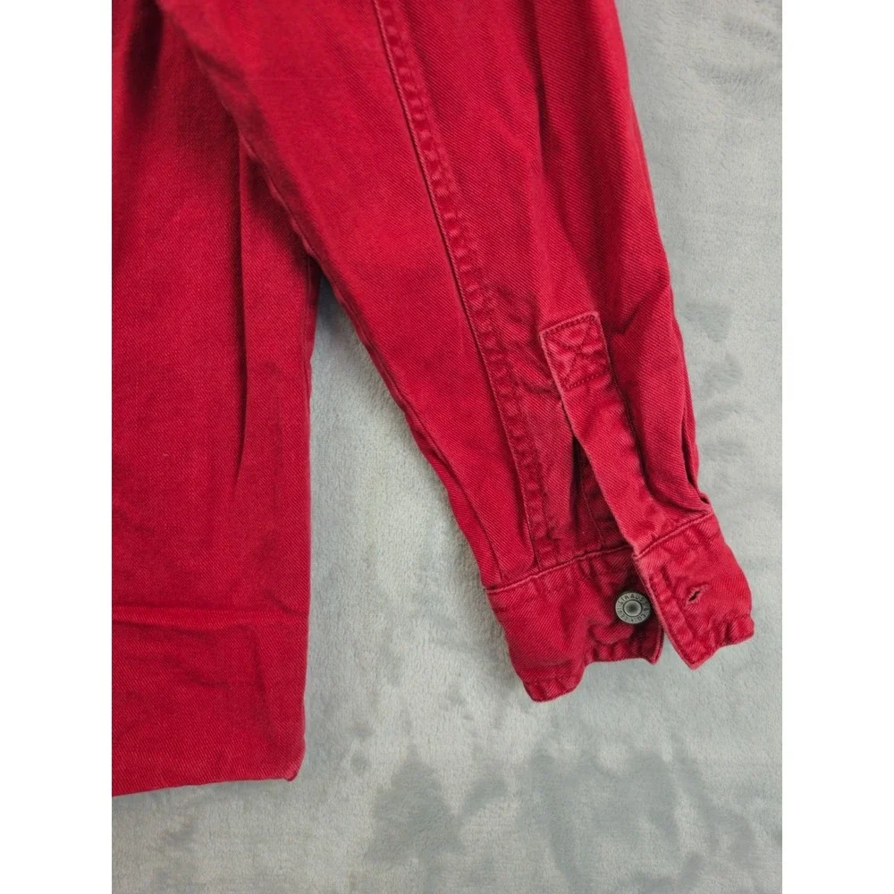 Vintage Levis Red Tab Big Metal Button Down Canvas Shirt Large Youth Boys